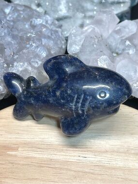 🌑Sodalite Polished Crystal Shark Animal Carving🌑